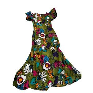 Vintage Floral Hawaiian Style Fit & Flair Dress Size Small